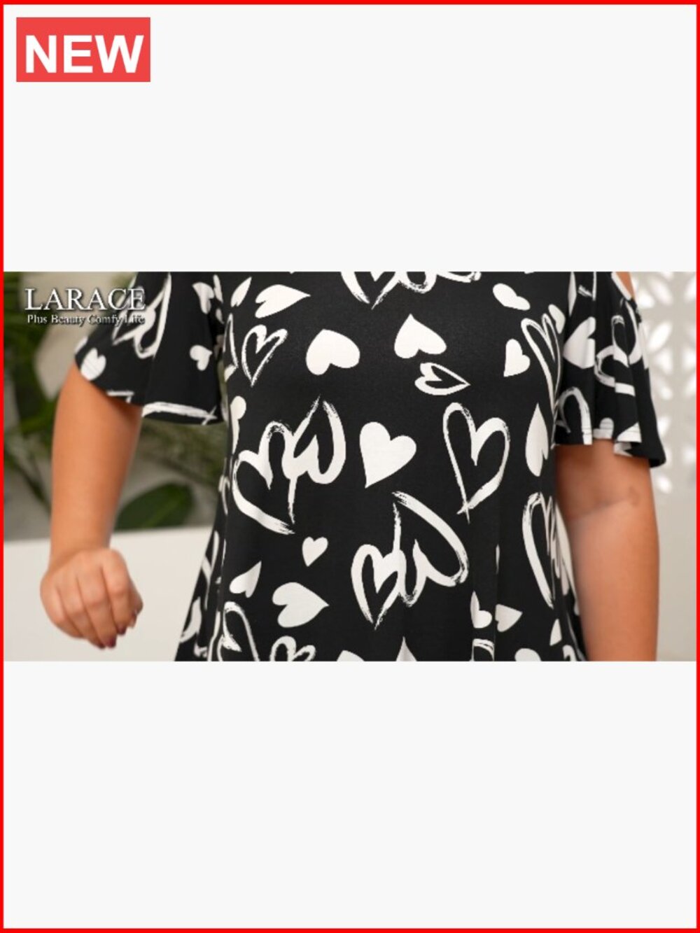 Plus Size V-Neck Cold Shoulder Short Sleeve Tunic Top Loose Fit - Picture 7 of 7